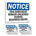 thumbnail image 1 of This Door Must Remain Unlocked During Business OSHA Notice Rigid Plastic Sign 18 Inch x 12 Inch - 10 Pack, 1 of 8