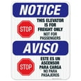 thumbnail image 1 of This Elevator Is For Freight Only Not For Passengers Bilingual Sign, OSHA Notice Sign, 18x24 Reflective Aluminum EGP, 1 of 1