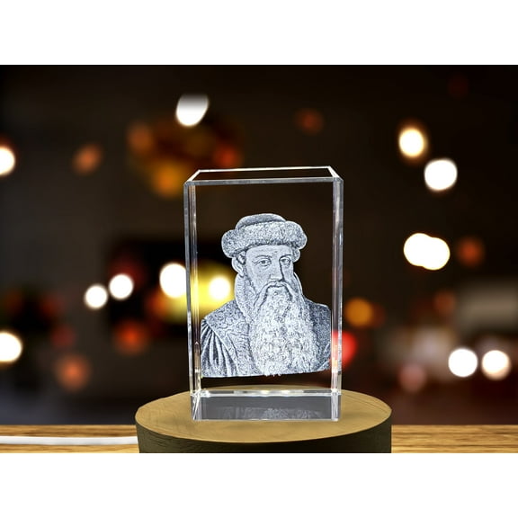 This Excellent 3D crystal to printing innovator Johannes Gutenberg