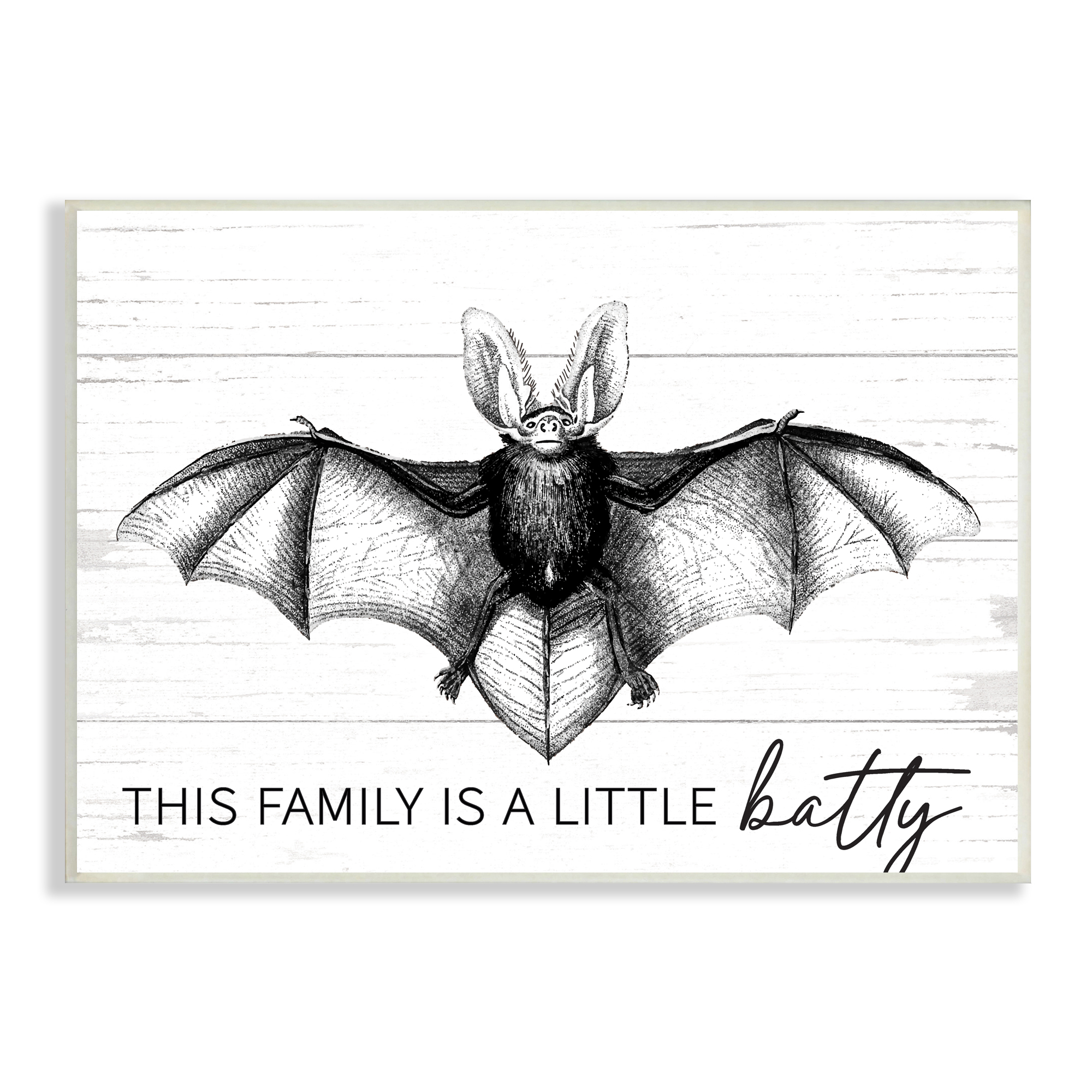 This Family Is Batty Witty Saying Detailed Bat Animals & Insects Graphic Art Unframed Art Print Wall Art