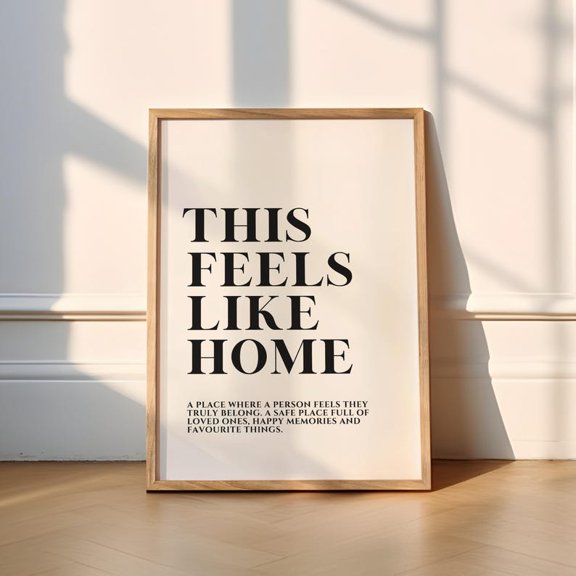 This Feels Like Home Print | Typography Home Decor, Home Sweet Home, Wall Print, Home Gift, Home Print, Porch, Kitchen, 24x36 Unframed Poster