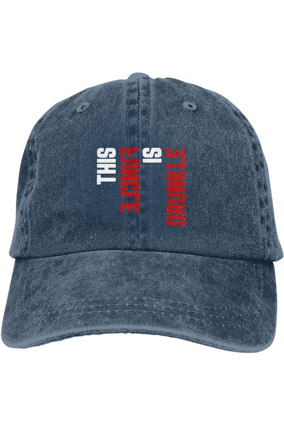 This Funcle is Drunkle Funny Hat Adjustable Denim Baseball Cap Black Dad Hat Men Women