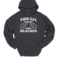thumbnail image 1 of This Gal Loves Her Beaches Hooded Sweatshirt Hoodie Funny Ocean Novelty Gift - Charcoal, 4XL, 1 of 1