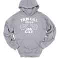 thumbnail image 1 of This Gal Loves Her Cat Hooded Sweatshirt Hoodie Funny Girl Animal Novelty Gift - Heather Grey, XL, 1 of 1