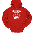 thumbnail image 1 of This Gal Loves Her Cat Hooded Sweatshirt Hoodie Funny Girl Animal Novelty Gift - Red, 4XL, 1 of 1