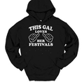 thumbnail image 1 of This Gal Loves Her Festivals Hooded Sweatshirt Hoodie Funny Novelty Gift - Black, 2XL, 1 of 1