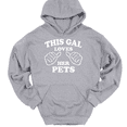 thumbnail image 1 of This Gal Loves Her Pets Hooded Sweatshirt Hoodie Funny Animal Girl Novelty Gift - Heather Grey, S, 1 of 1