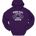 thumbnail image 1 of This Gal Loves Her Pets Hooded Sweatshirt Hoodie Funny Animal Girl Novelty Gift - Purple, 5XL, 1 of 1
