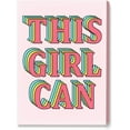 thumbnail image 1 of This Girl Can Canvas Wall Art,Vintage Pink Girl Inspirational Canvas Artwork Picture Poster Decor for Home Bedroom Girl Room Office 12 x 15 Inch, 1 of 6