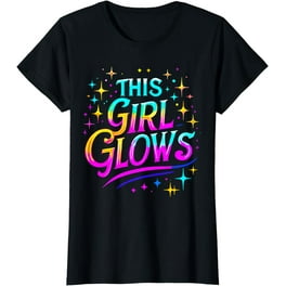 Neon Party Shirt This Girl Glows Retro 80'S Neon Party Shirt This Girl Glows Retro 80'S