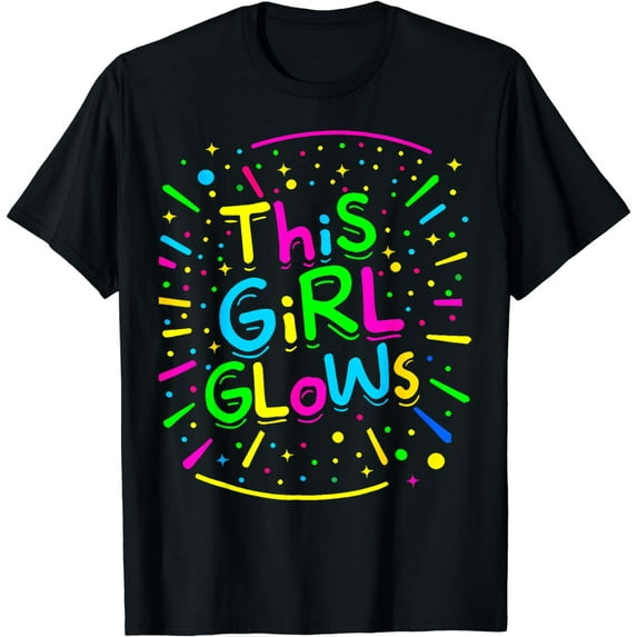 This Girl Glows For Kids Tie Dye Bright Colors 80's And 90's T-Shirt
