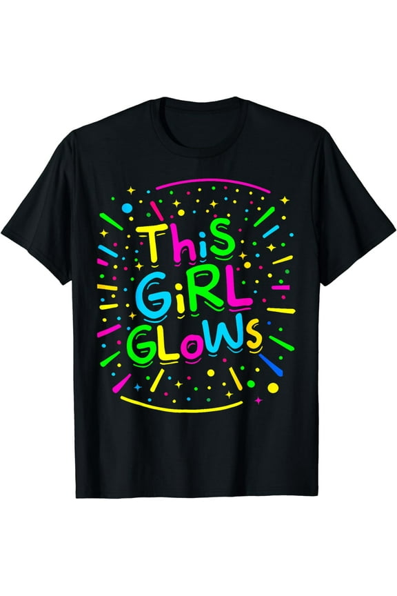 This Girl Glows For Kids Tie Dye Bright Colors 80's And 90's T-Shirt