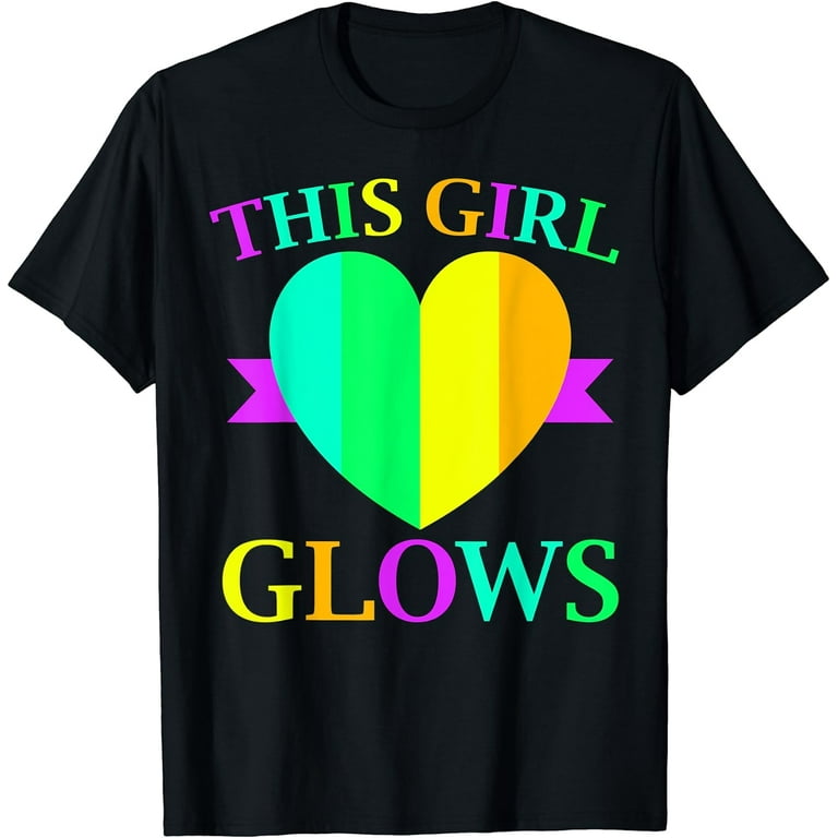 This Girl Glows Neon Lights Glow Party Lover T-Shirt
