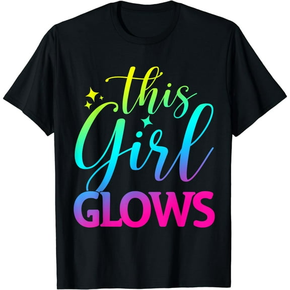 This Girl Glows cute women girls tie dye party funny team T-Shirt