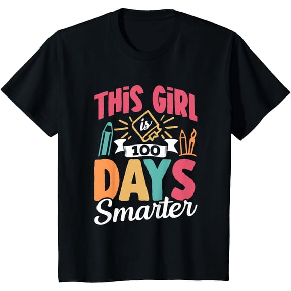 This Girl Is 100 Days Smarter Kids Class 100 Days Of School T-Shirt