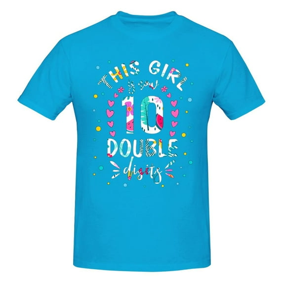 This Girl Is Now 10 Double Digits Men'S Basic Short Sleeve T-Shirt Spider Baby Blue 5x-Large