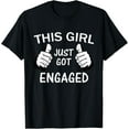 thumbnail image 1 of This Girl Just Got Engaged T-ShirtMen and women, Black T-shirt, size: Extra large, 1 of 4