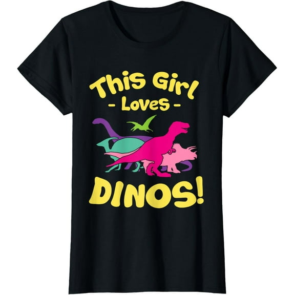 This Girl Loves Dinos - Funny Dinosaur Lover Gift T-Shirt