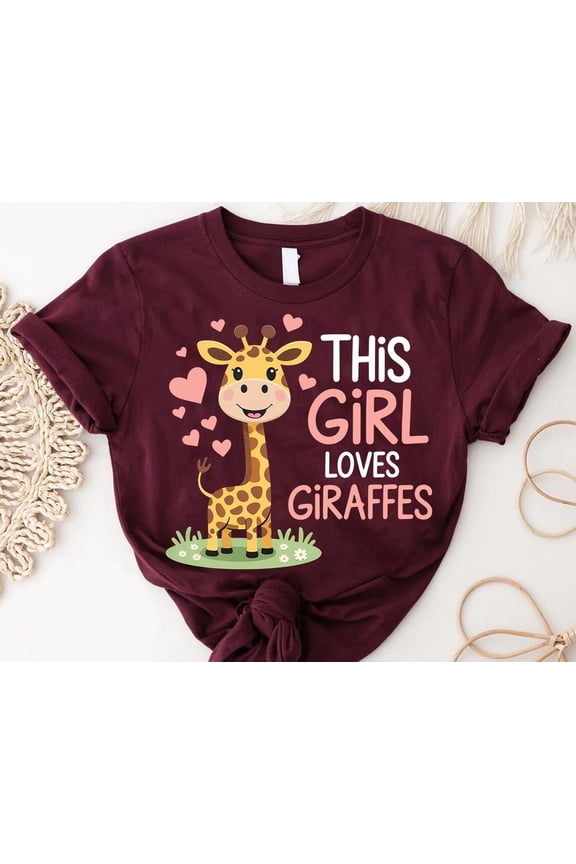 This Girl Loves Giraffes Shirt – Cute Giraffe Lover T-Shirt, Animal Graphic Tee, Fun Zoo Safari Women, Girls, Teens TSHIRT All Size S-5XL