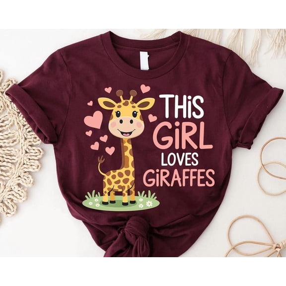 This Girl Loves Giraffes Shirt – Cute Giraffe Lover T-Shirt, Animal Graphic Tee, Fun Zoo Safari Women, Girls, Teens TSHIRT All Size S-5XL