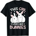 thumbnail image 1 of This Girl Loves Her Bunnies Rabbit Love Bunny Girls Womens T-Shirt, 1 of 3