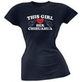 thumbnail image 1 of This Girl Loves Her Chihuahua Navy Soft Juniors T-Shirt - X-Large, 1 of 1
