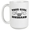thumbnail image 1 of This Girl Loves Her Husband. Adorable Coffee & Tea Gift Mug For Wife, Wifey, Bride, Boss Lady, Couple, Darling, Sweetheart, Partner, Queen, Mom, Mommy And Women (15oz), 1 of 3