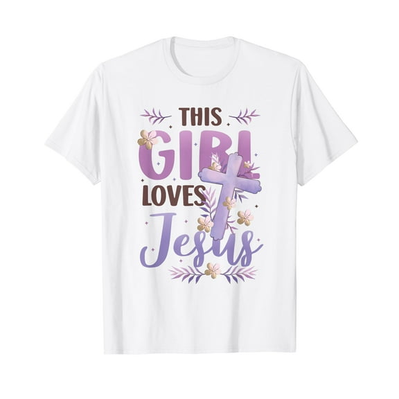 This Girl Loves Jesus Cute Christian Girl Jesus T-Shirt