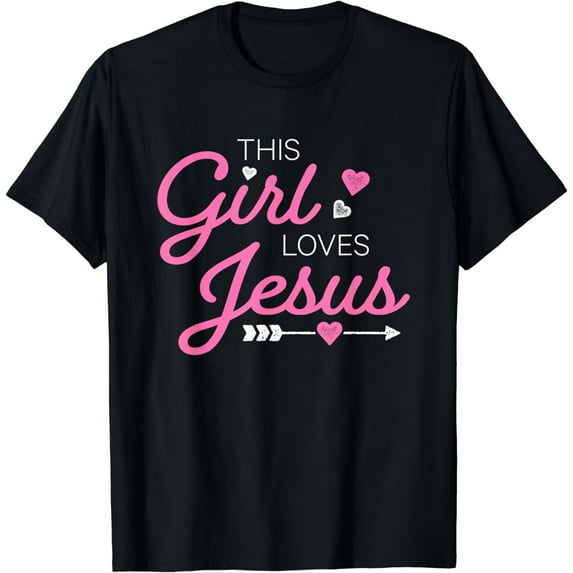 This Girl Loves Jesus For Christian Women Girls Kids Youth T-Shirt