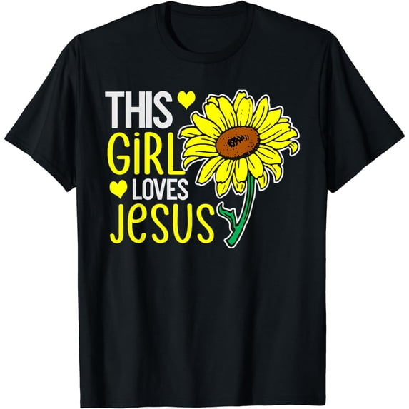 This Girl Loves Jesus Funny Christian Faith Religious Women T-Shirt