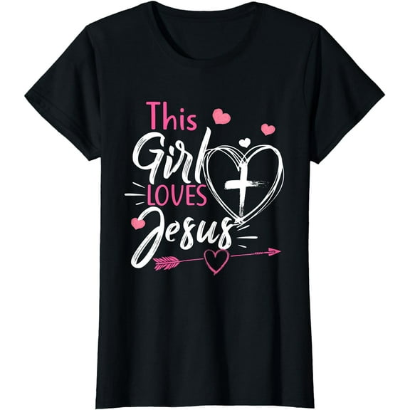 This Girl Loves Jesus T shirt Christian Women Faith Tee T-Shirt