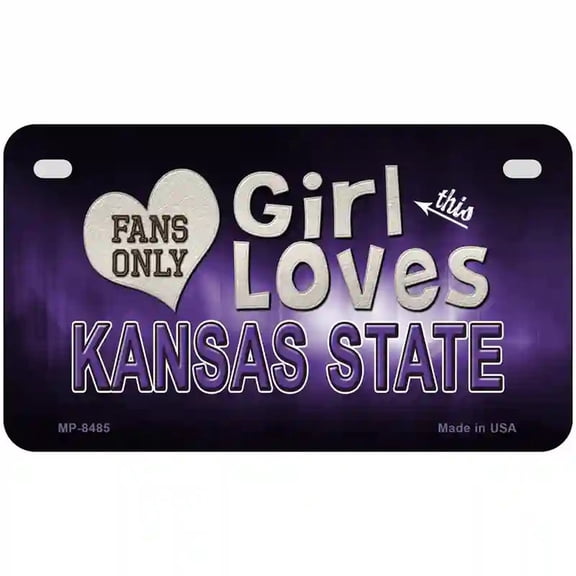 This Girl Loves Kansas State Novelty Metal License Plate 7" x 4" Motorcycle (MP)