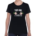 thumbnail image 1 of This Girl Loves St Patrick's Day Graphic Women Black T-Shirt, Female Small, 1 of 4