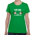 thumbnail image 1 of This Girl Loves St Patrick's Day Graphic Women Kelly Green T-Shirt, Female Small, 1 of 4