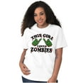 thumbnail image 1 of This Girl Loves Zombies Thumb Hands Women's Graphic T Shirt Tees Brisco Brands L, 1 of 6
