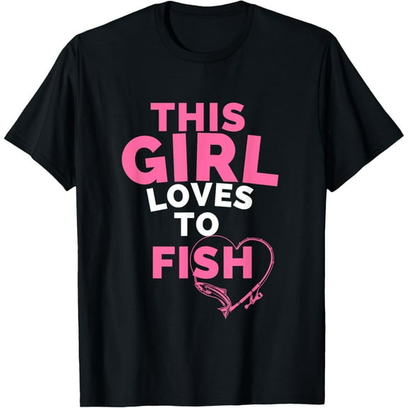 This Girl Loves to Fish Fishing Fisherman Family Matching T-Shirt100%cotton