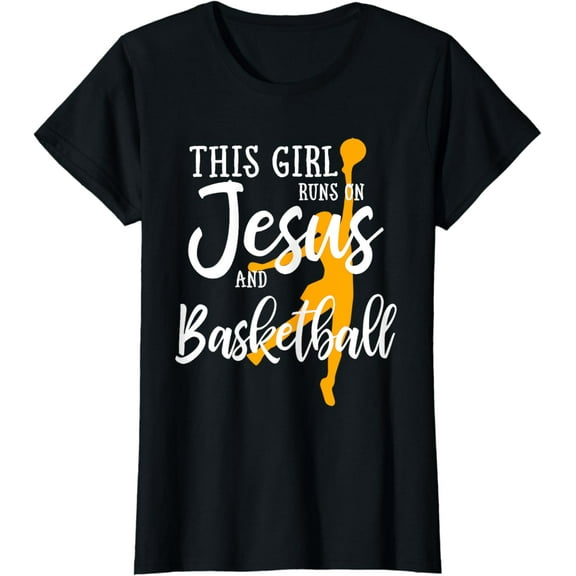 This Girl Runs On Jesus And Basketball Shirt Christian Gift