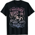 thumbnail image 1 of This Girl Runs On Jesus And Horses Horse Riding Equestrian T-Shirt, 1 of 4