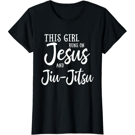 This Girl Runs On Jesus And Jiu Jitsu Shirt Christian Gift T-Shirt