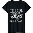thumbnail image 1 of This Girl Runs On Jesus And Krav Maga Shirts for Women T-Shirt, 1 of 4