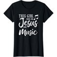 thumbnail image 1 of This Girl Runs On Jesus And Music Shirt Christian Gift, 1 of 3