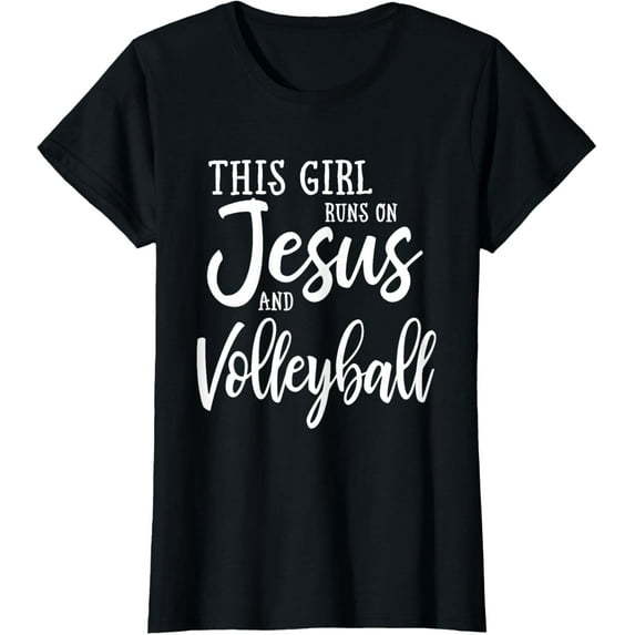This Girl Runs On Jesus And Volleyball Shirt Christian Gift