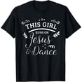 thumbnail image 1 of This Girl Runs On Jesus & Dance Christian Women T-Shirt, 1 of 4