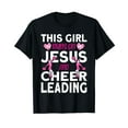 thumbnail image 1 of This Girl Runs on Jesus and Cheerleading TShirt Girls Gifts T-Shirt, 1 of 3