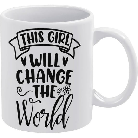 This Girl Will Change The World Mug | Ceramic Coffee Cup | Decorative Home Kitchen Drinkwear | Funny Birthday Gift