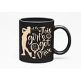 thumbnail image 1 of This Girl's Got Drive with a Ball on a Tee & Swinging Woman Golf Player, Golfing or Golfer, Black 11oz Ceramic Mug, 1 of 5