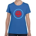 thumbnail image 1 of This Girl's Got Game Curl Graphic Women Royal Blue T-Shirt, Female x-Large, 1 of 4