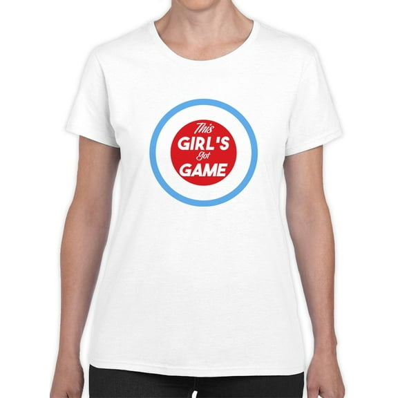 This Girl's Got Game Curl Graphic Women White T-Shirt, Female Small