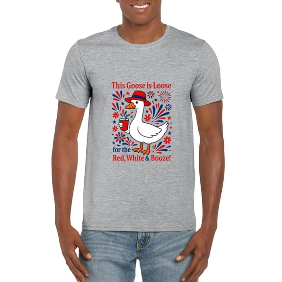 This Goose Is Loose For The Red White And Booze 4th July T-Shirt, for men & women, up to size 5XL