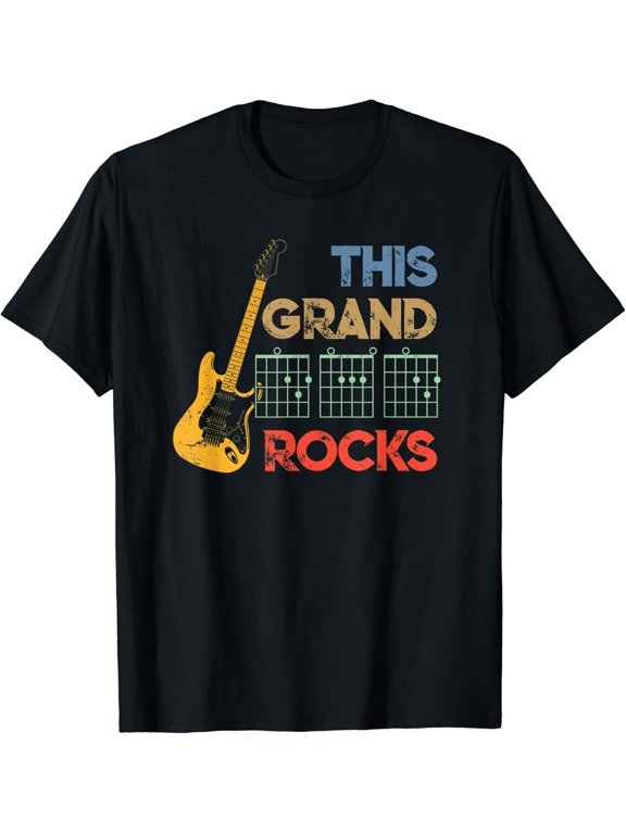 This Grand DAD Rocks Guitar Chords Guitarist Fathers Day T-Shirt